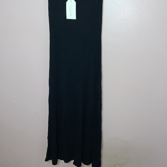 Enza Costa Rib Silk Square Neck A Line Midi Dress - Picture 4 of 5